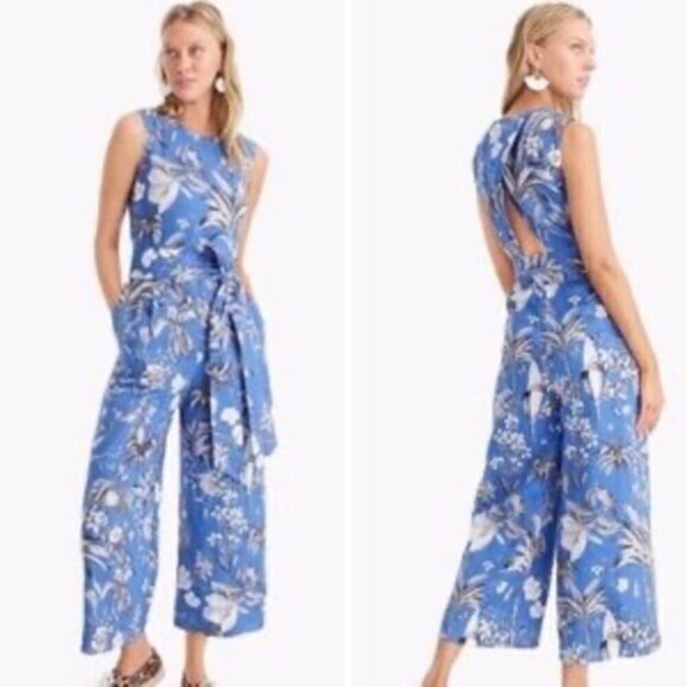 J.Crew Italian Linen Wide-Leg Pants Size 00 High Rise In Ratti Tropical Toile